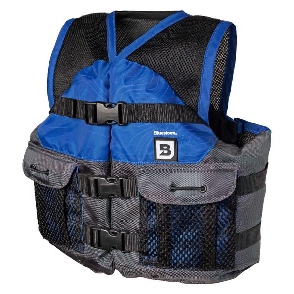 Bluestorm Sportsman Youth Mesh Fishing Life Jacket - Deep Blue - Image 2