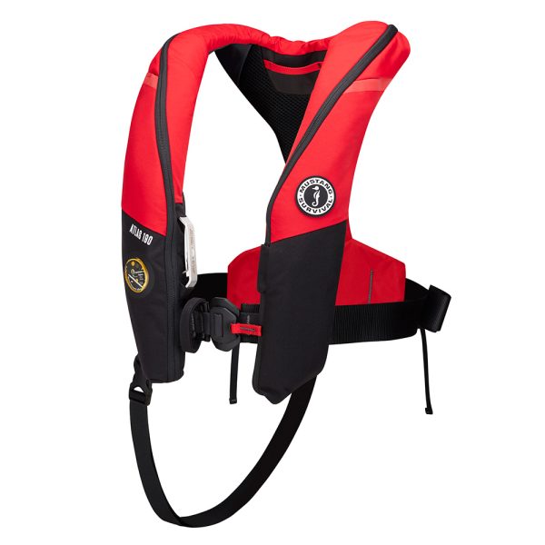 Mustang Atlas 190 DLX Open Ocean Inflatable PFD - Red/Black - Image 2
