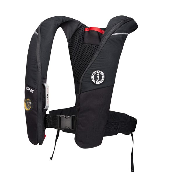 Mustang Elite 190 Offshore Inflatable PFD - Black - Image 2