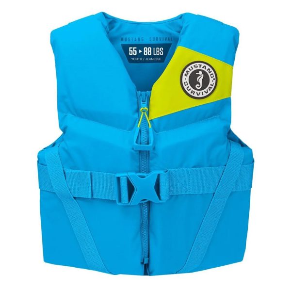 Mustang Youth REV Foam Life Vest - Azure Blue - Image 2