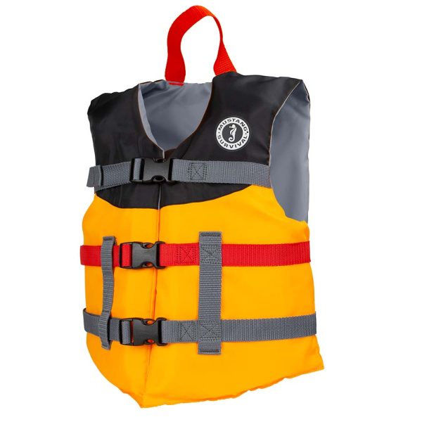Mustang Youth Livery Foam Vest - Mango/Black - Image 2