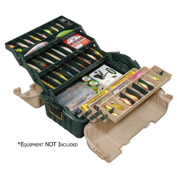 Plano Hip Roof Tackle Box w/6-Trays - Green/Sandstone - Image 2