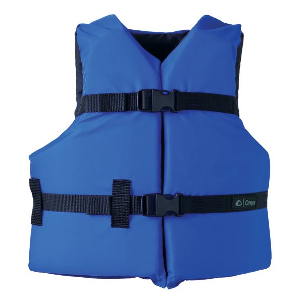 Onyx Nylon General Purpose Life Jacket - Youth 50-90lbs - Blue - Image 2