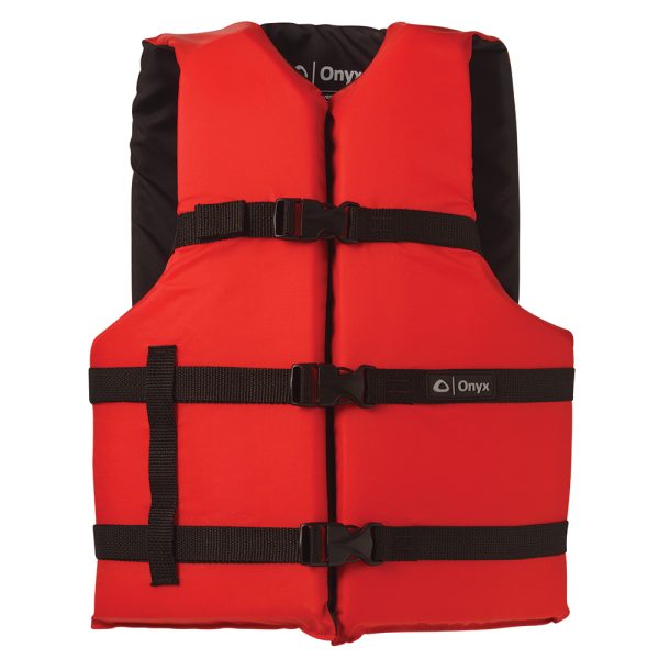 Onyx Nylon General Purpose Life Jacket - Adult Universal - Red - Image 2