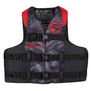 Full Throttle Adult Nylon Life Jacket - 4XL/7XL - Red/Black