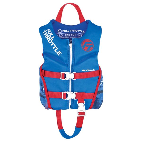 Full Throttle Child Rapid-Dry Flex-Back Life Jacket - Blue - Image 2