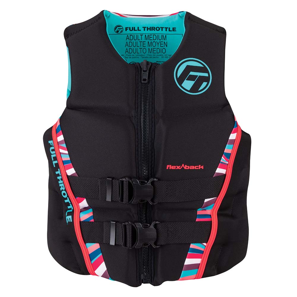 Full Throttle Women's Rapid-Dry Flex-Back Life Jacket - Women's M - Pink/Black - Image 2
