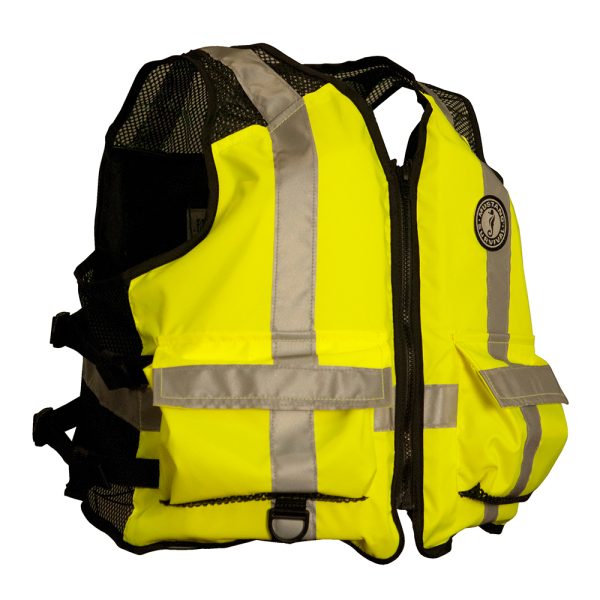 Mustang High Visibility Industrial Mesh Vest - Fluorescent Yellow/Green/Black - 4XL/5XL - Image 2